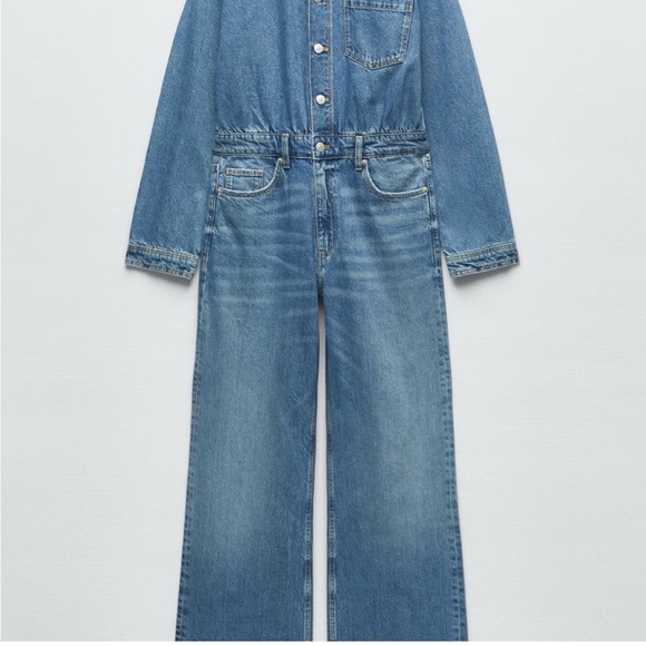 🎉 NWT - Zara Denim Jumpsuit - Picture 4 of 7
